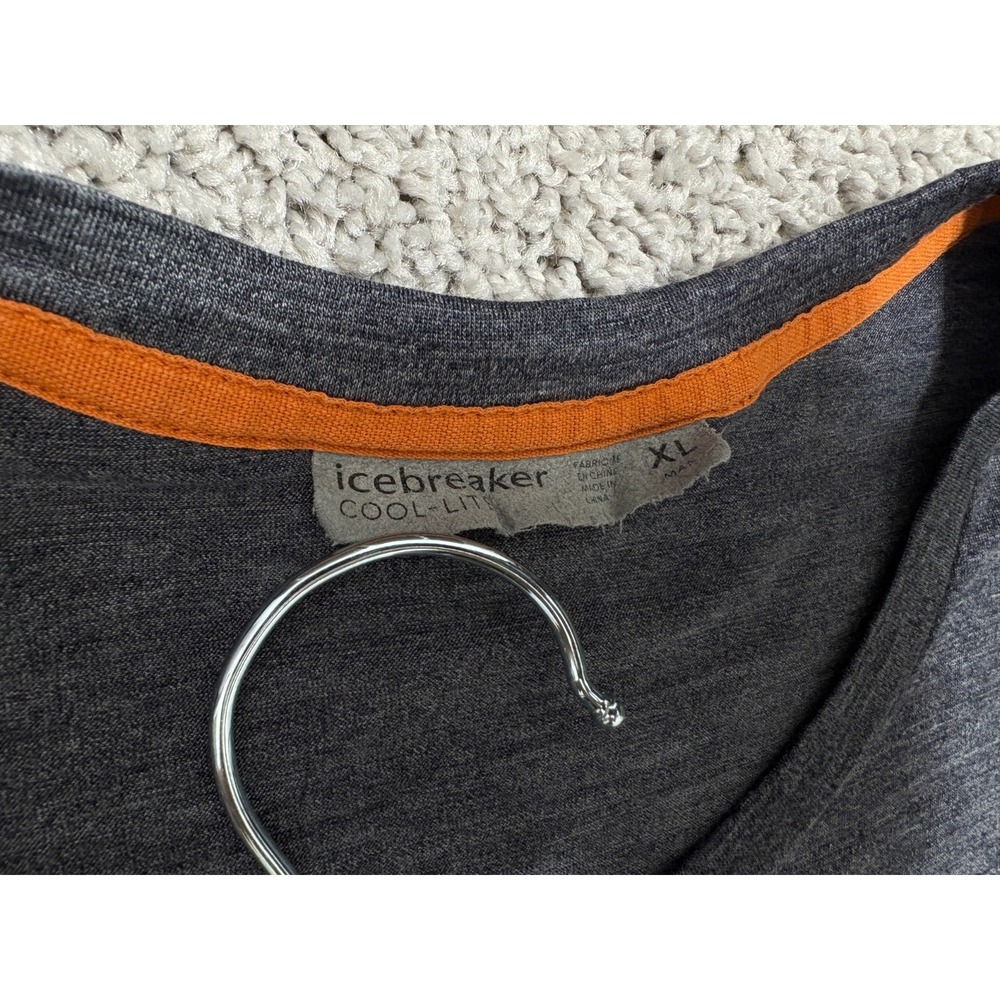 ICEBREAKER T-Shirt Cool Lite Long Sleeve Base Layer Tee Gray Performance Mens XL - Picture 2 of 15